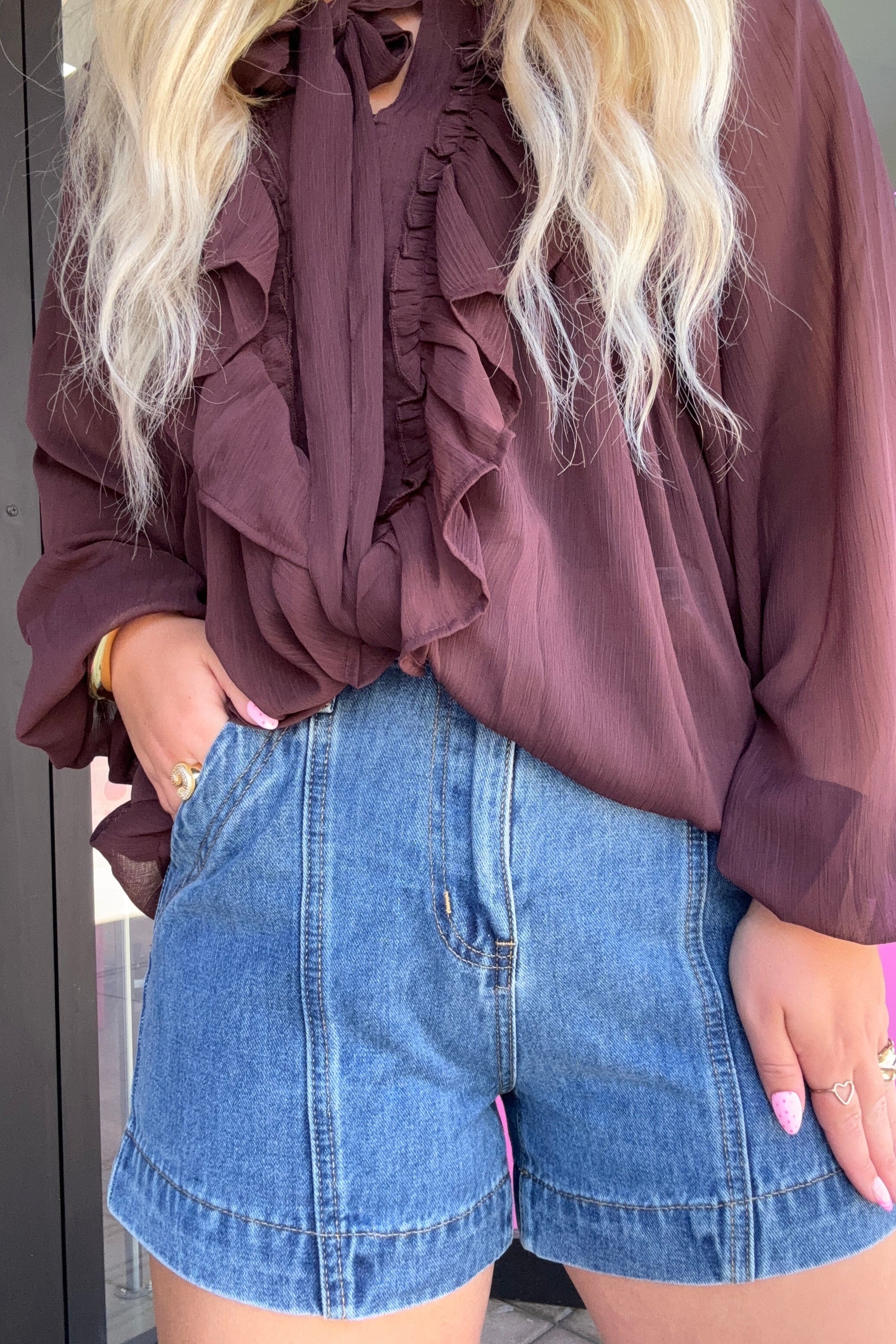 Medium Wash Denim Shorts