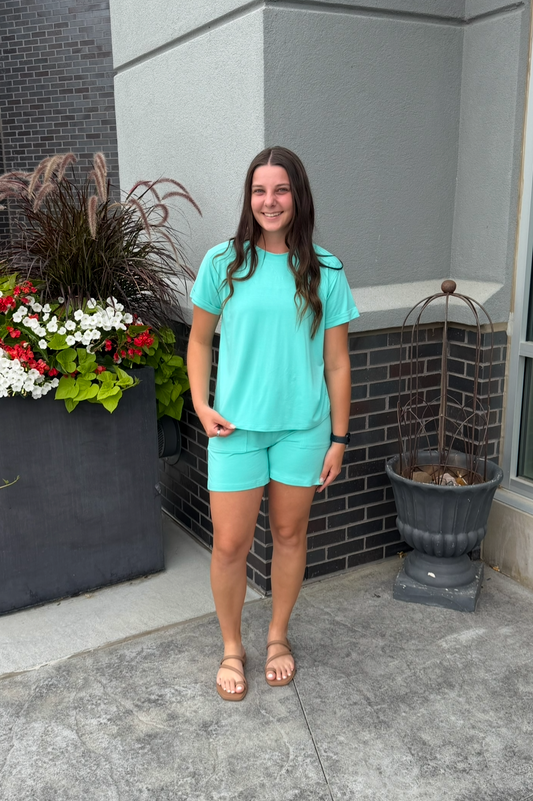 Women's Relaxed Fit French Terry Set - Mint