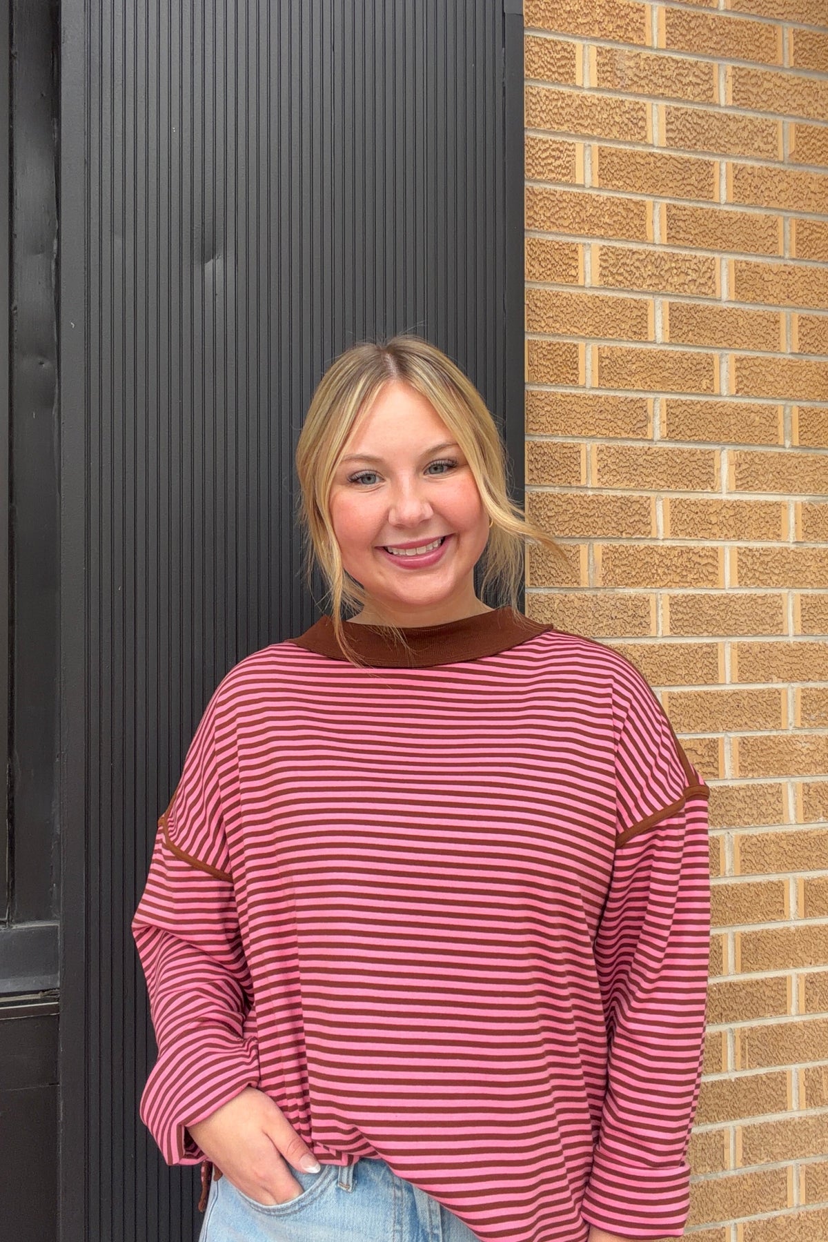 Sweet Mocha Stripe Top