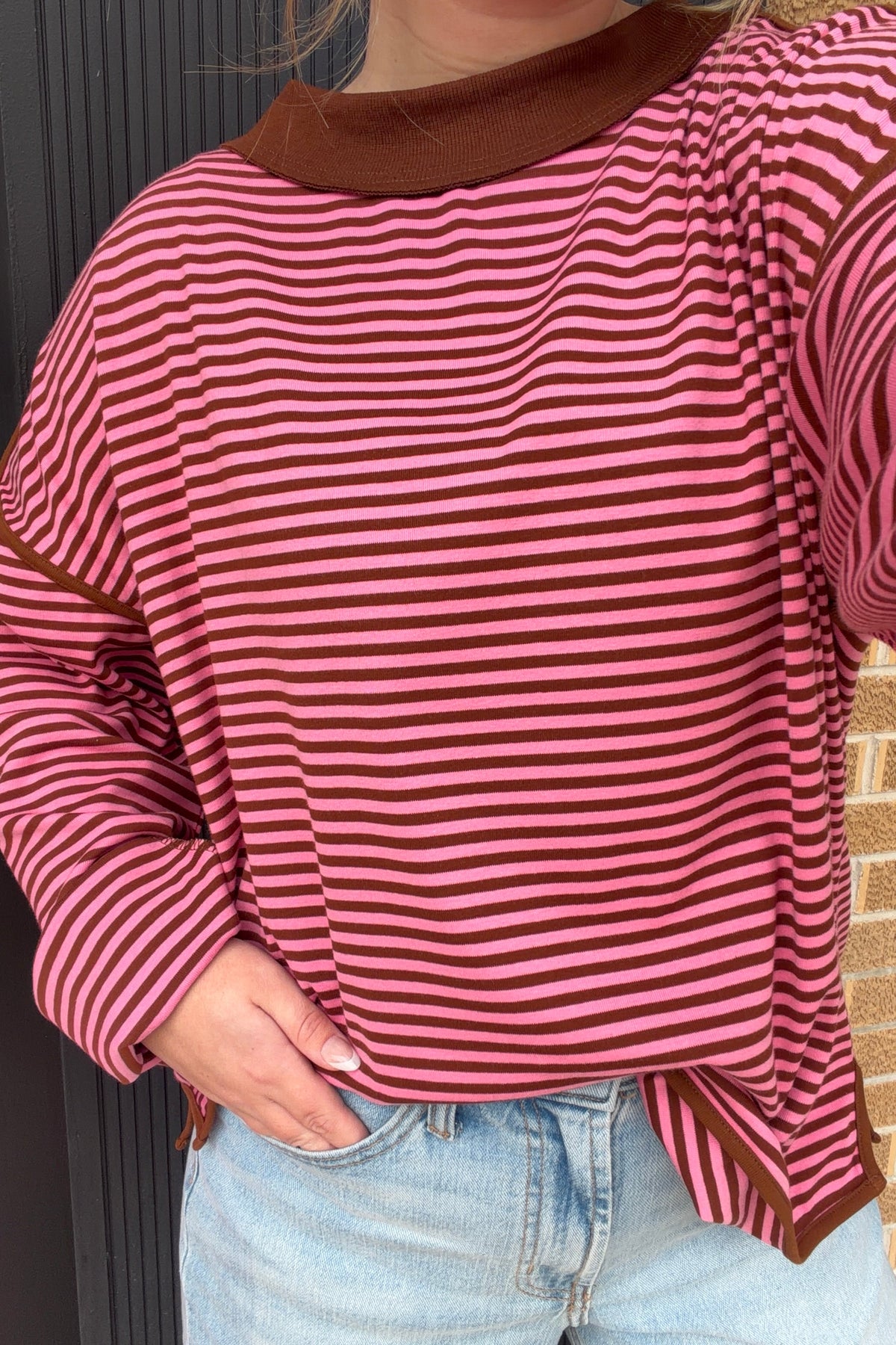 Sweet Mocha Stripe Top