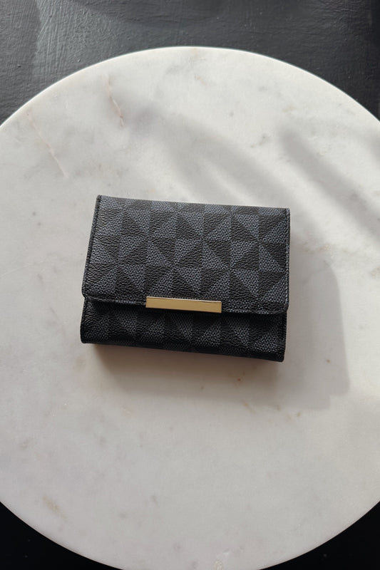 Triangle Checkered Wallet - Black