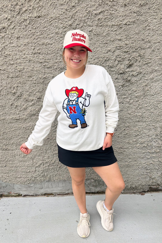 Nebraska Mascot Chenille Comfort Crew