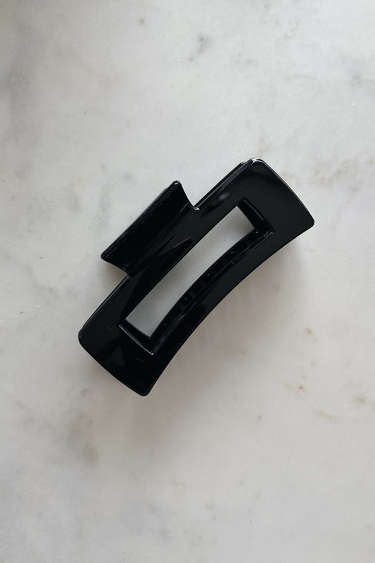 Cut Out Rectangle Large Claw Clip - Black