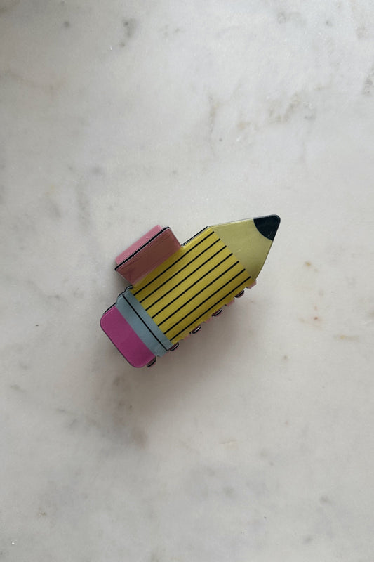 School Day Pencil Claw Clip