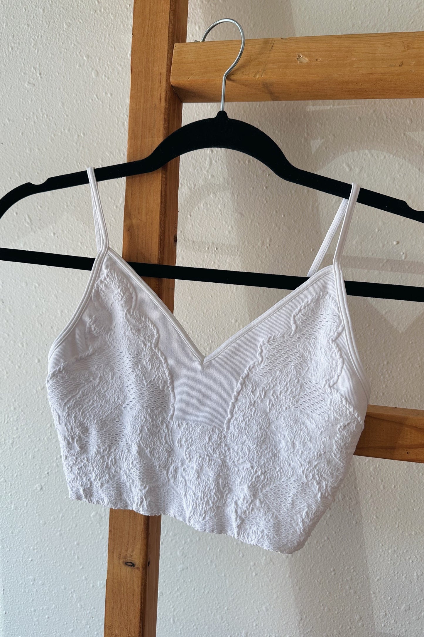 Lace Embroidered Bralette - White