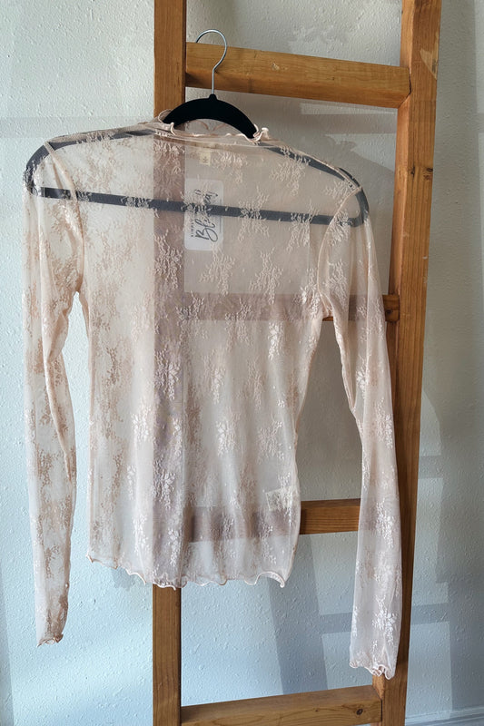 Lace Long Sleeve - Blush Pink