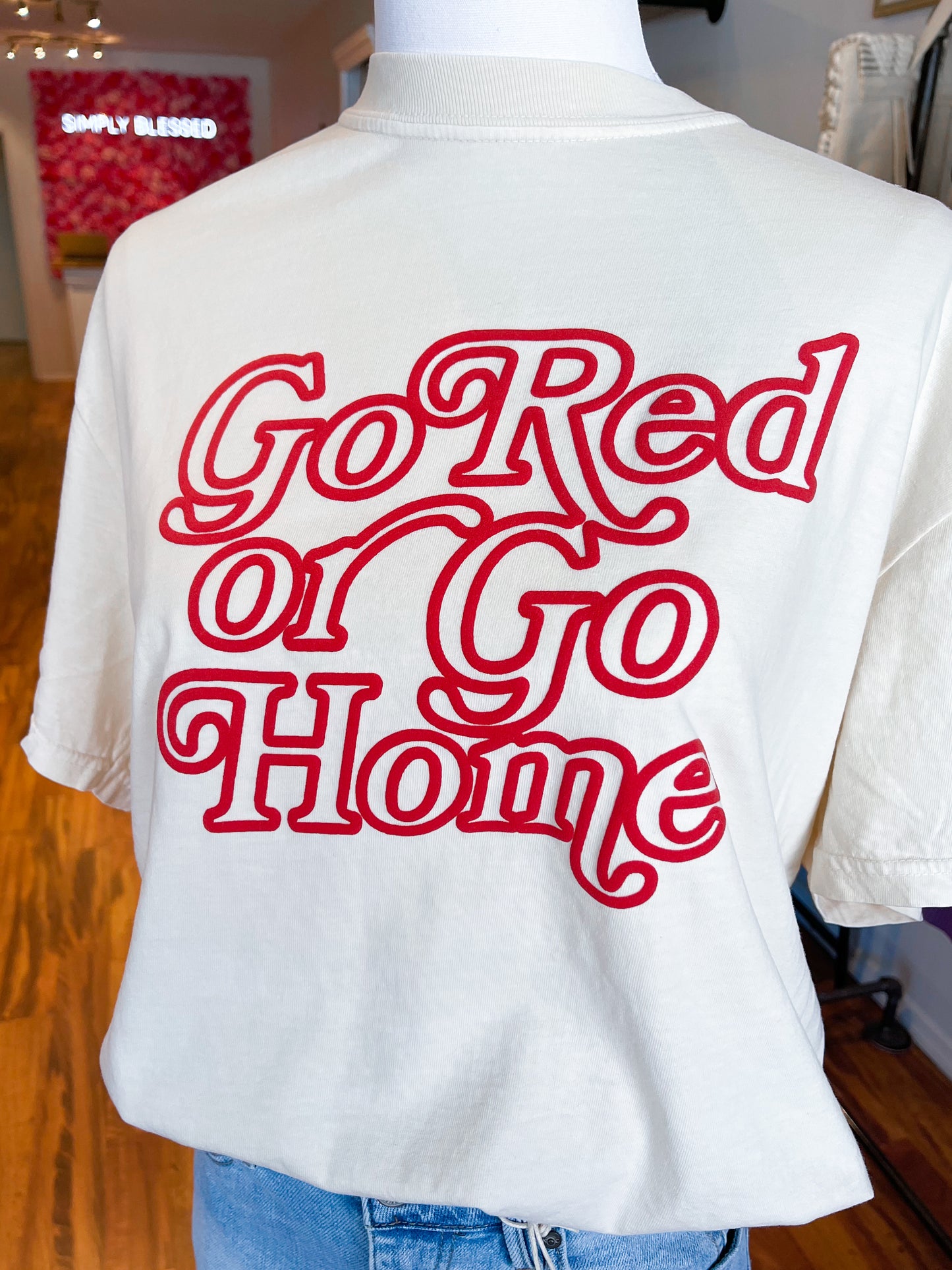 Go Red or Go Home Puff Letter Tee