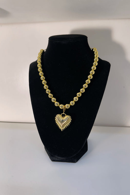 Amelia Gold Scalloped Heart Adjustable Necklace