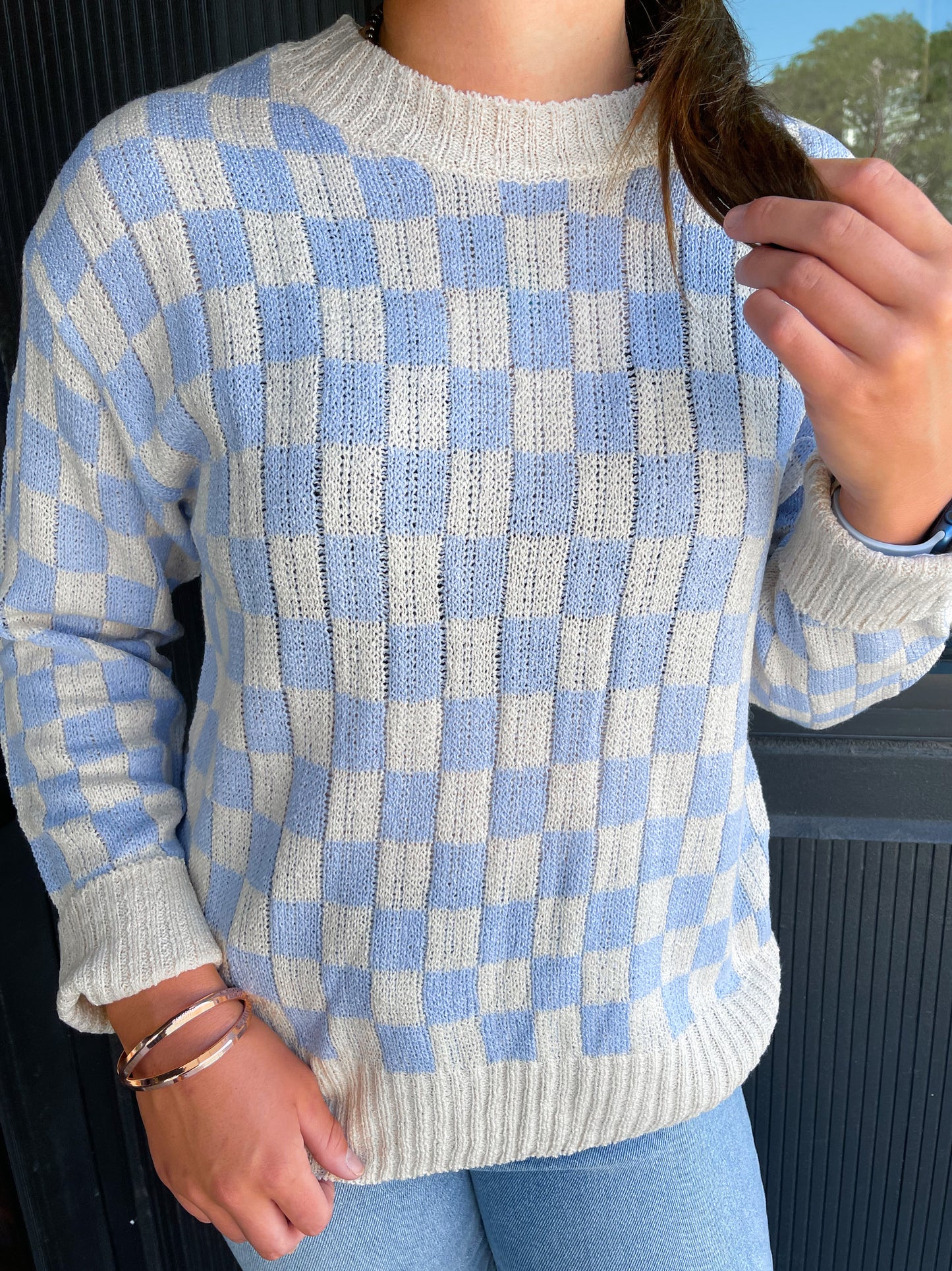 Lightweight Checkered Pullover
