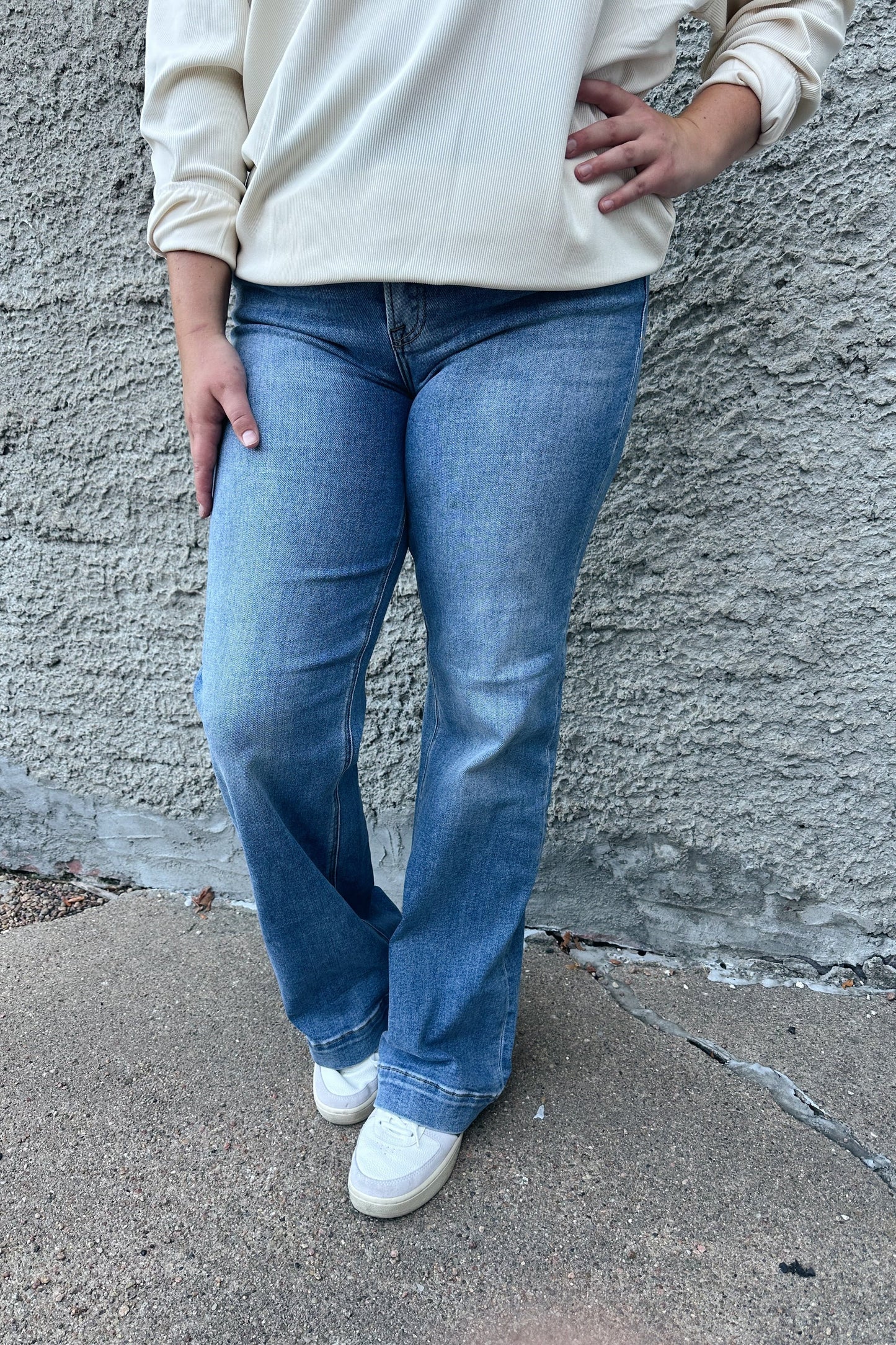 Risen High Rise Straight Jeans