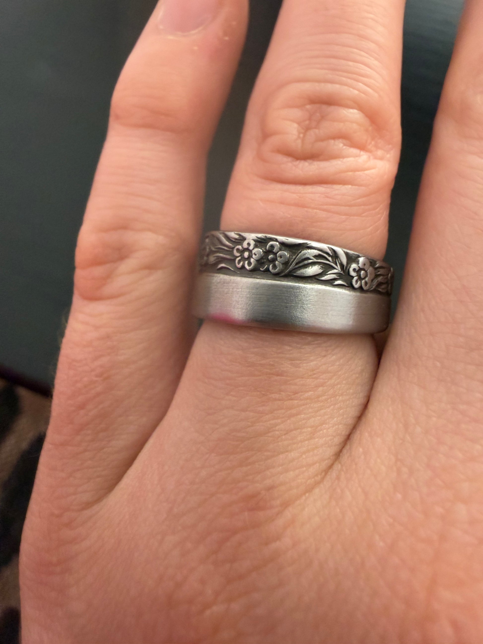 Floral Ring shown on hand