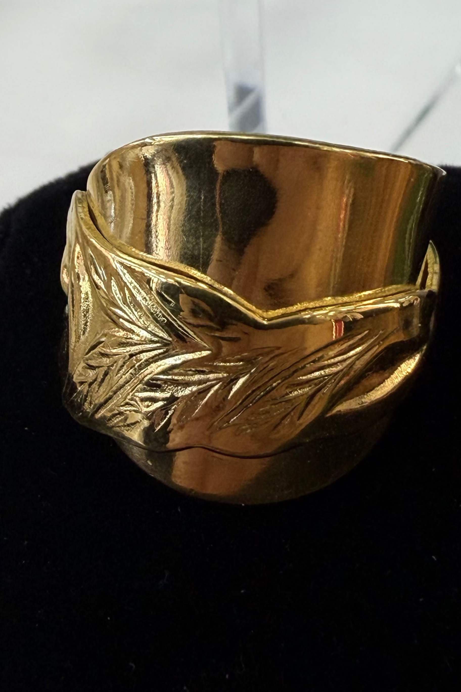 Close up of Gold plated ring
