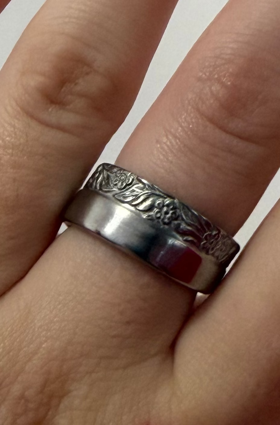 Floral ring shown on hand