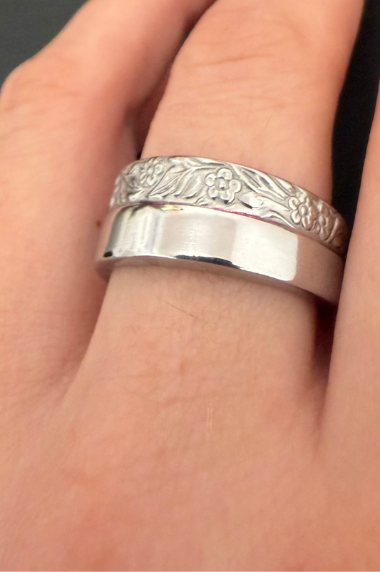 floral ring shown on hand