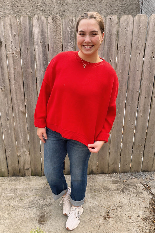 True Red Knit Sweater