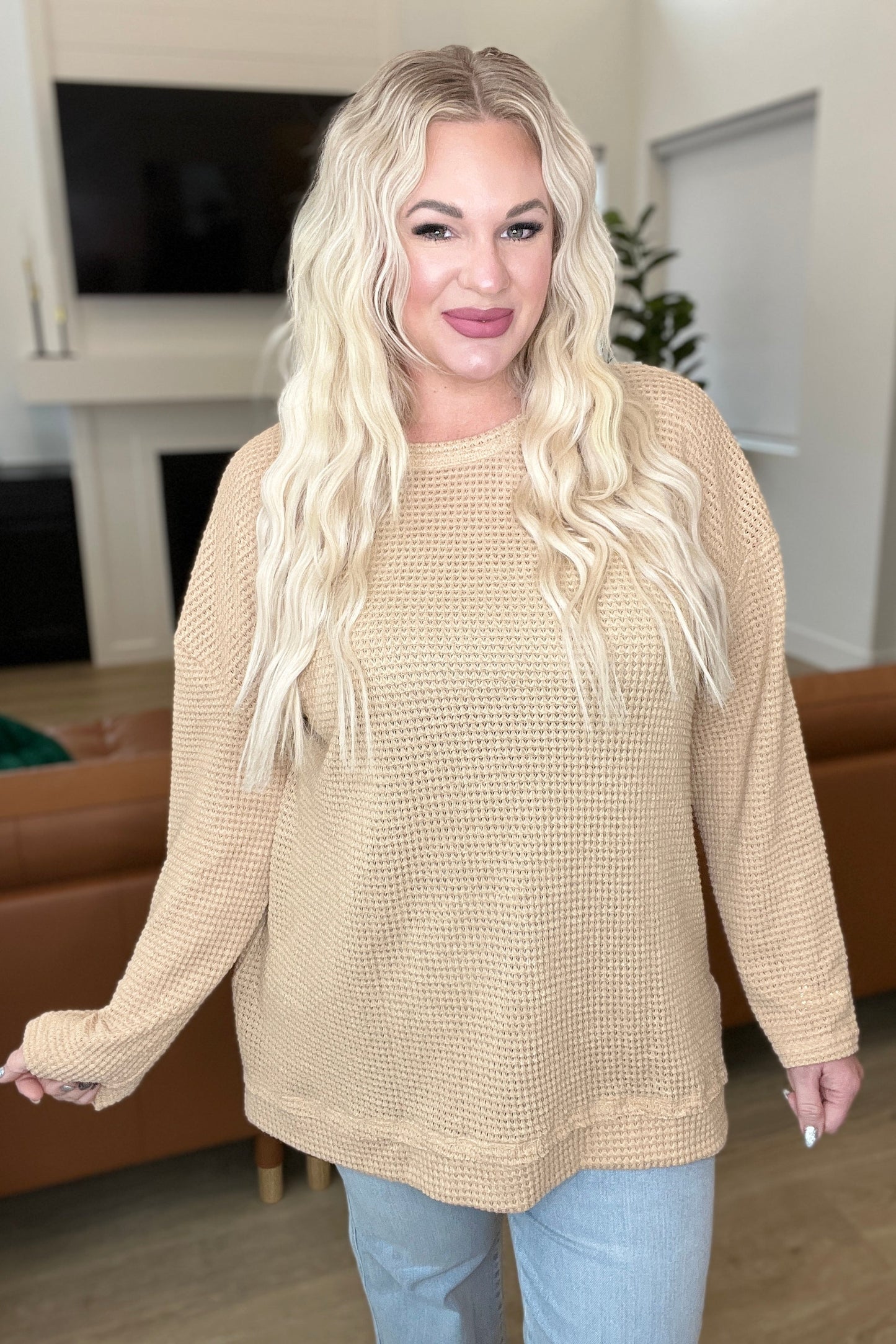 Soft And Sweet Waffle Knit Pullover (Online Exclusive)