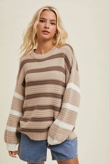 Mocha Color Block Sweater