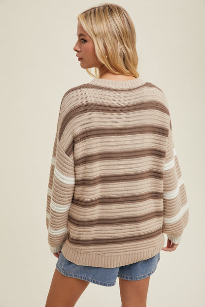 Mocha Color Block Sweater