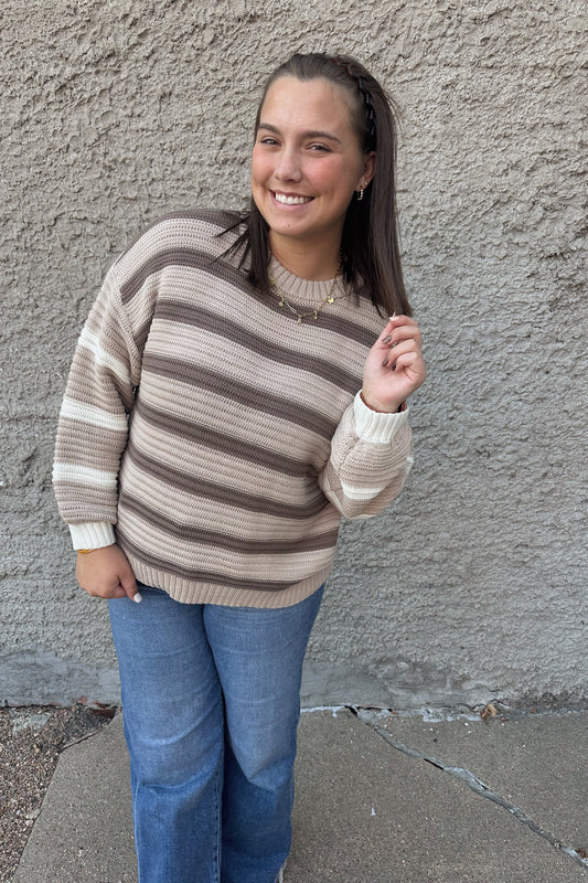 Mocha Color Block Sweater