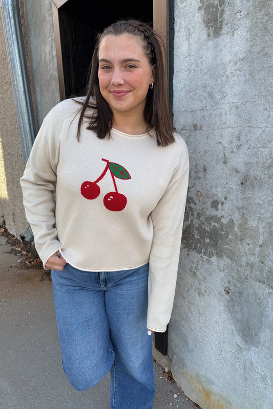 Cutie Cherry Crop Sweater