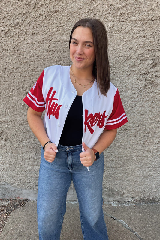 Huskers Cropped Baseball Jersey