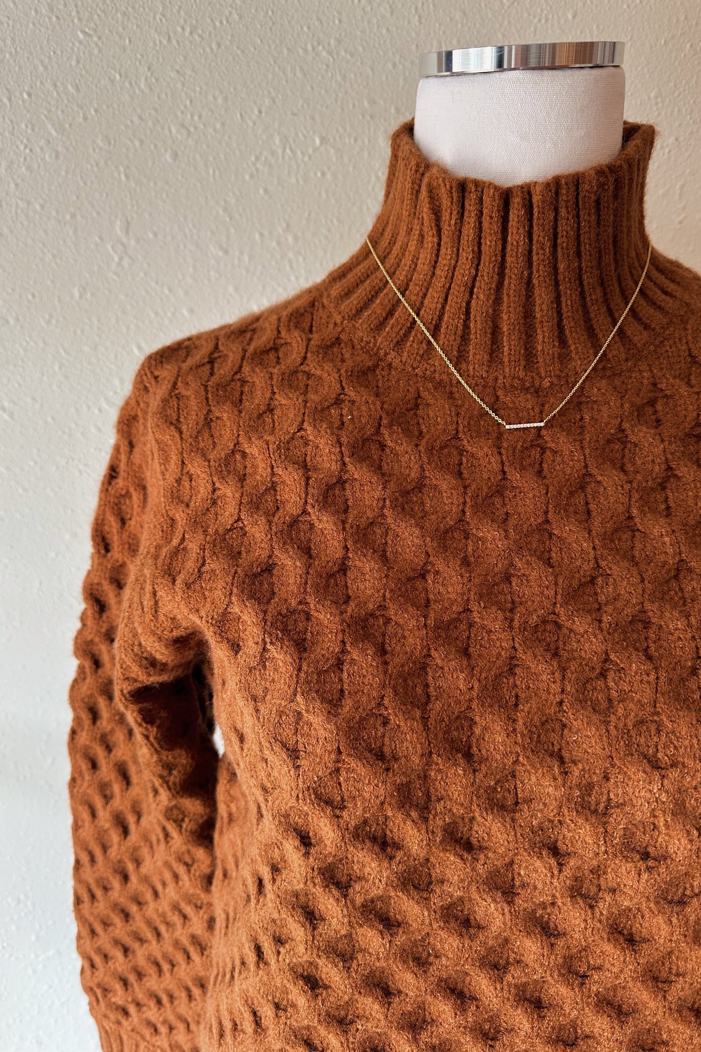 Honeycomb Mock Neck Sweater