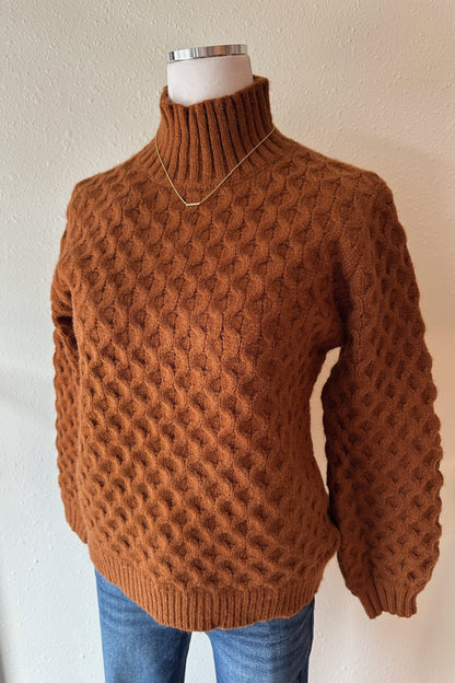 Honeycomb Mock Neck Sweater