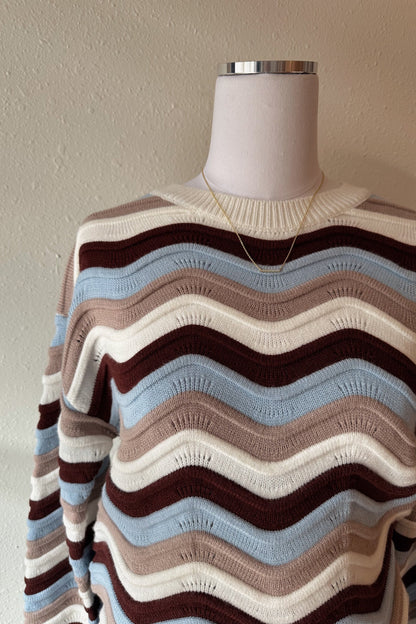 Espresso Wavy Striped Sweater