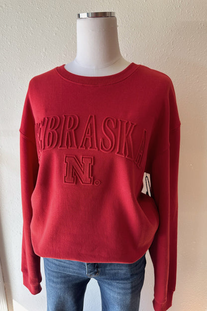 Nebraska Easley Embossed Comfort Crew