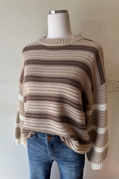 Mocha Color Block Sweater