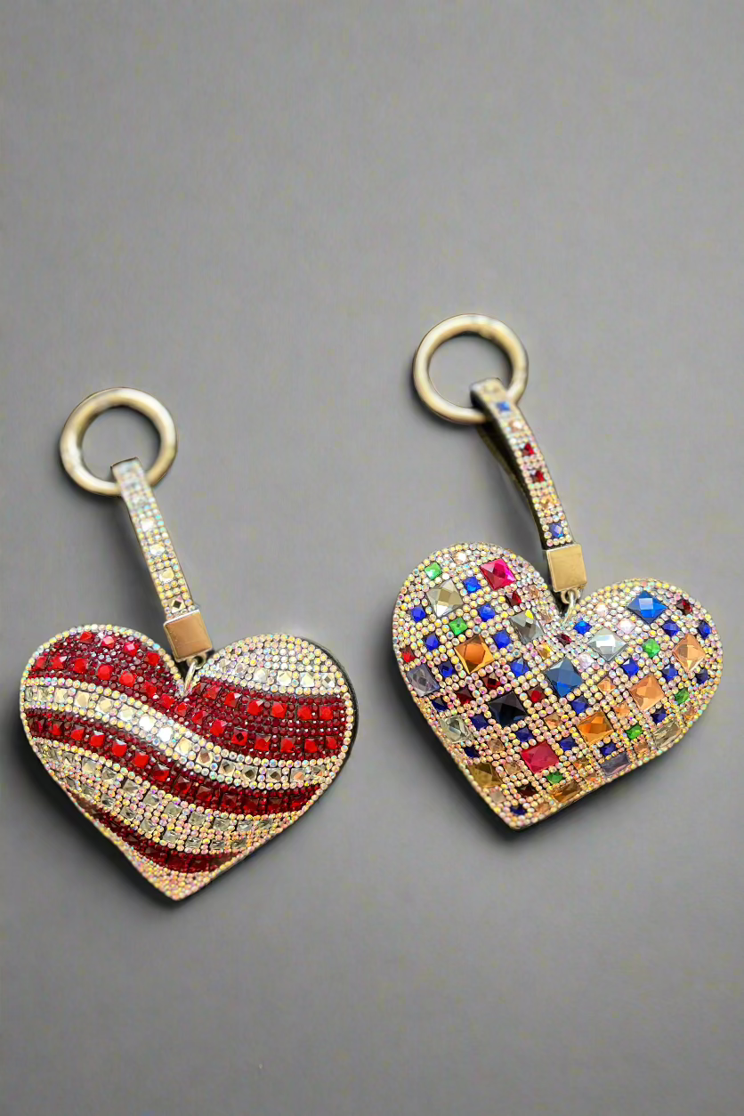 Bling Heart Purse Charm - Multiple Colors