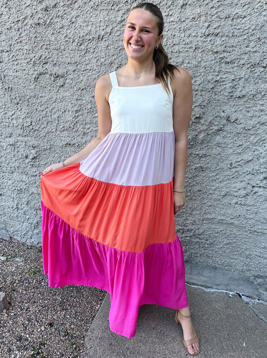 Color Block Maxi Dress