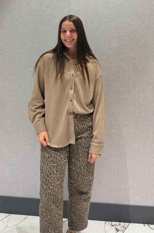 Cable Knit Oversized Shirt