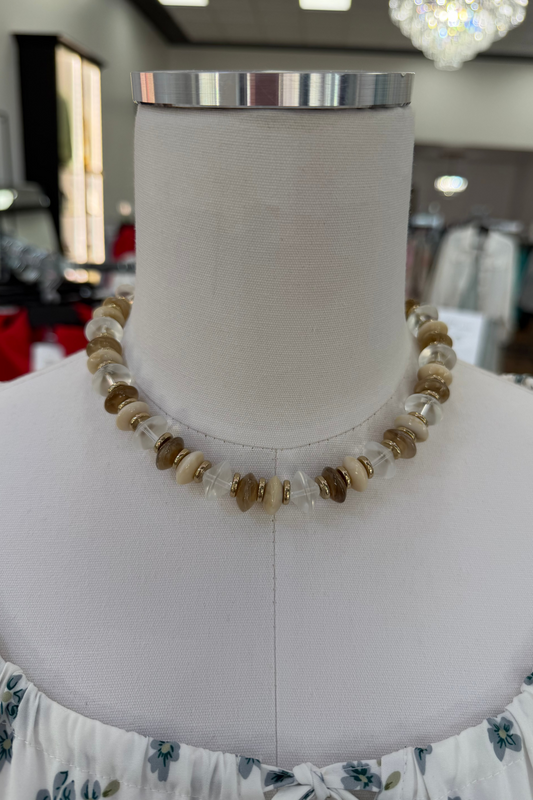 Cream Pop Beaded Necklace