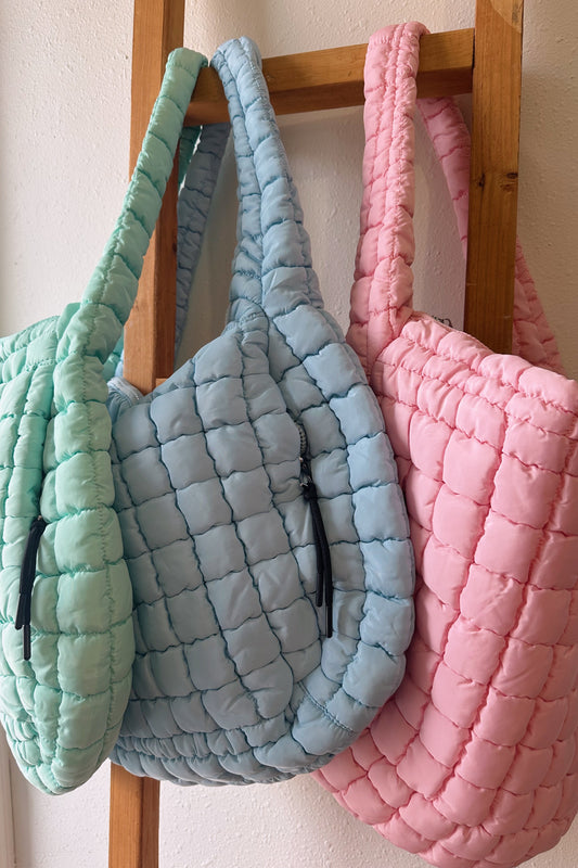 Puffy Quilted Tote Bag - Multiple Colors