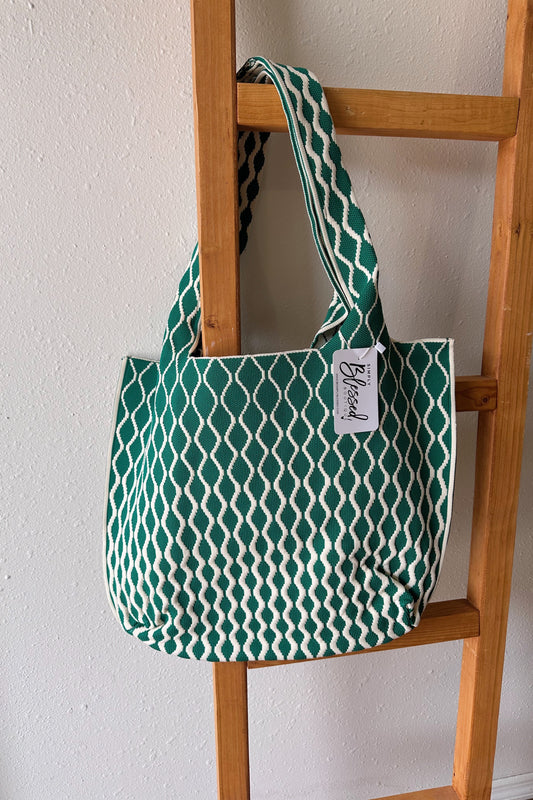 Wavy Patterned Shoulder Bag - Multiple Colors
