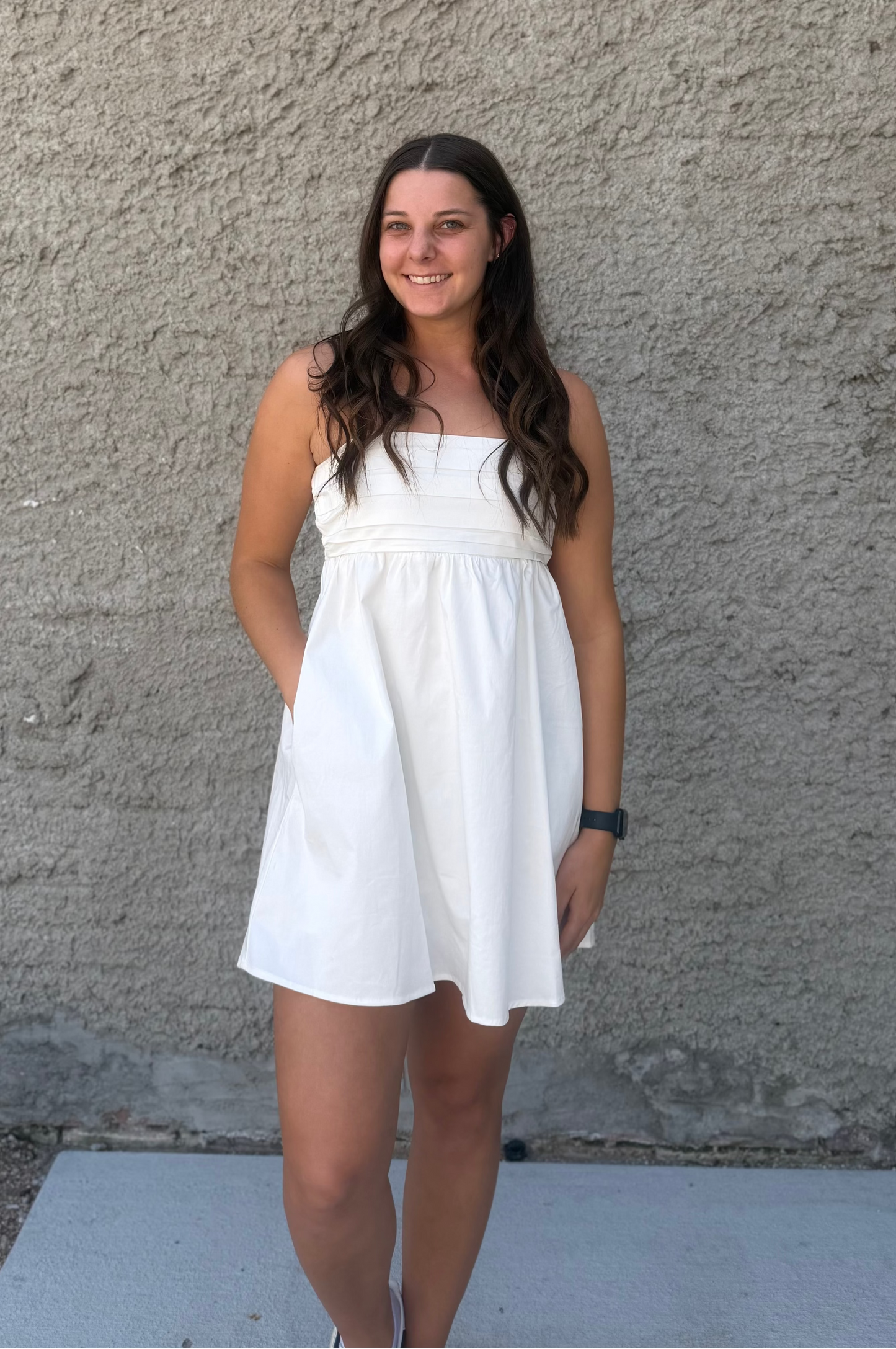 White Petal Mini Dress