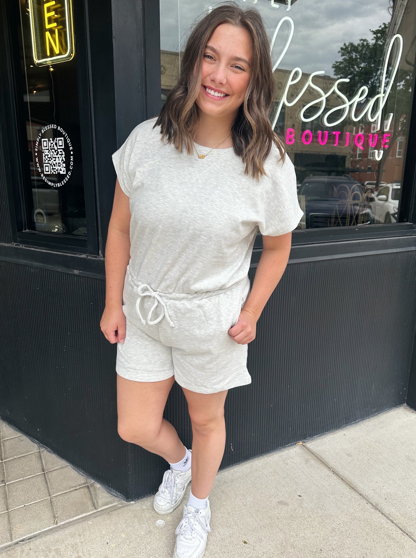 Heather Grey Cloud Romper