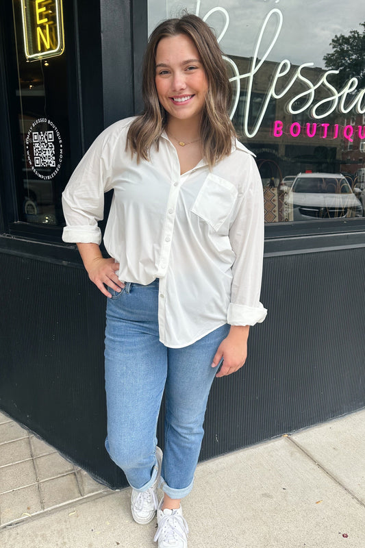 Basic Button-Up Top - Ivory