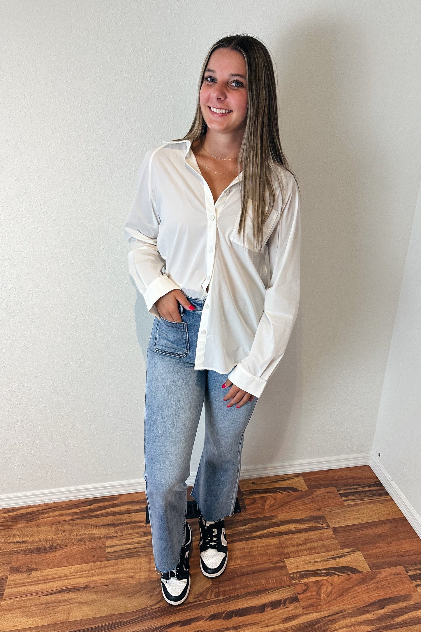 Basic Button-Up Top - Ivory