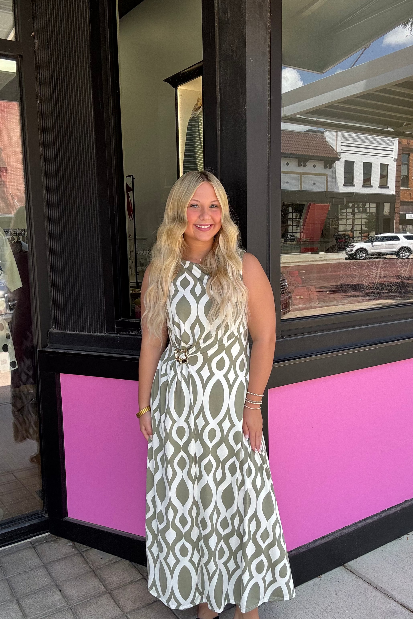 Sage and Ivory Maxi Length Dress