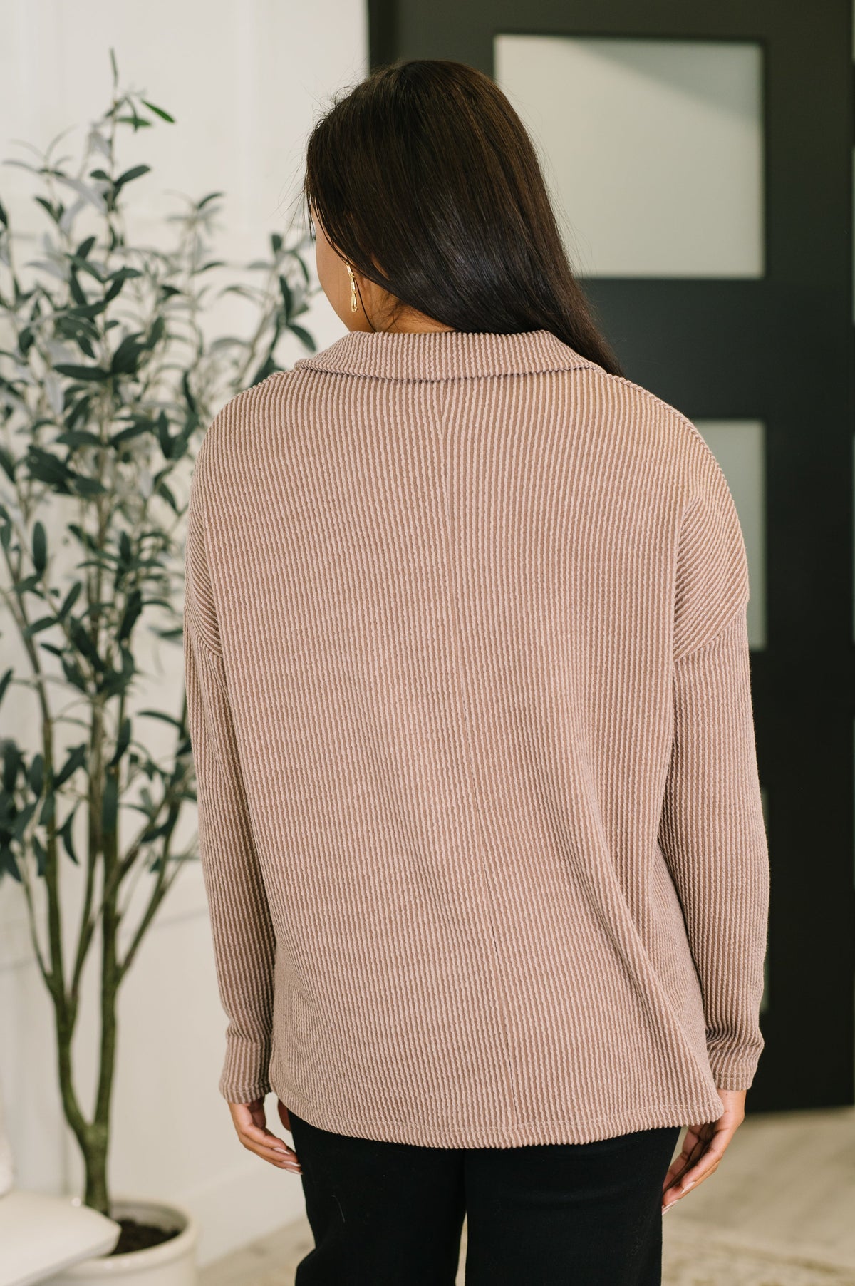 Taupe Henley Pull Over (Online Exclusive)