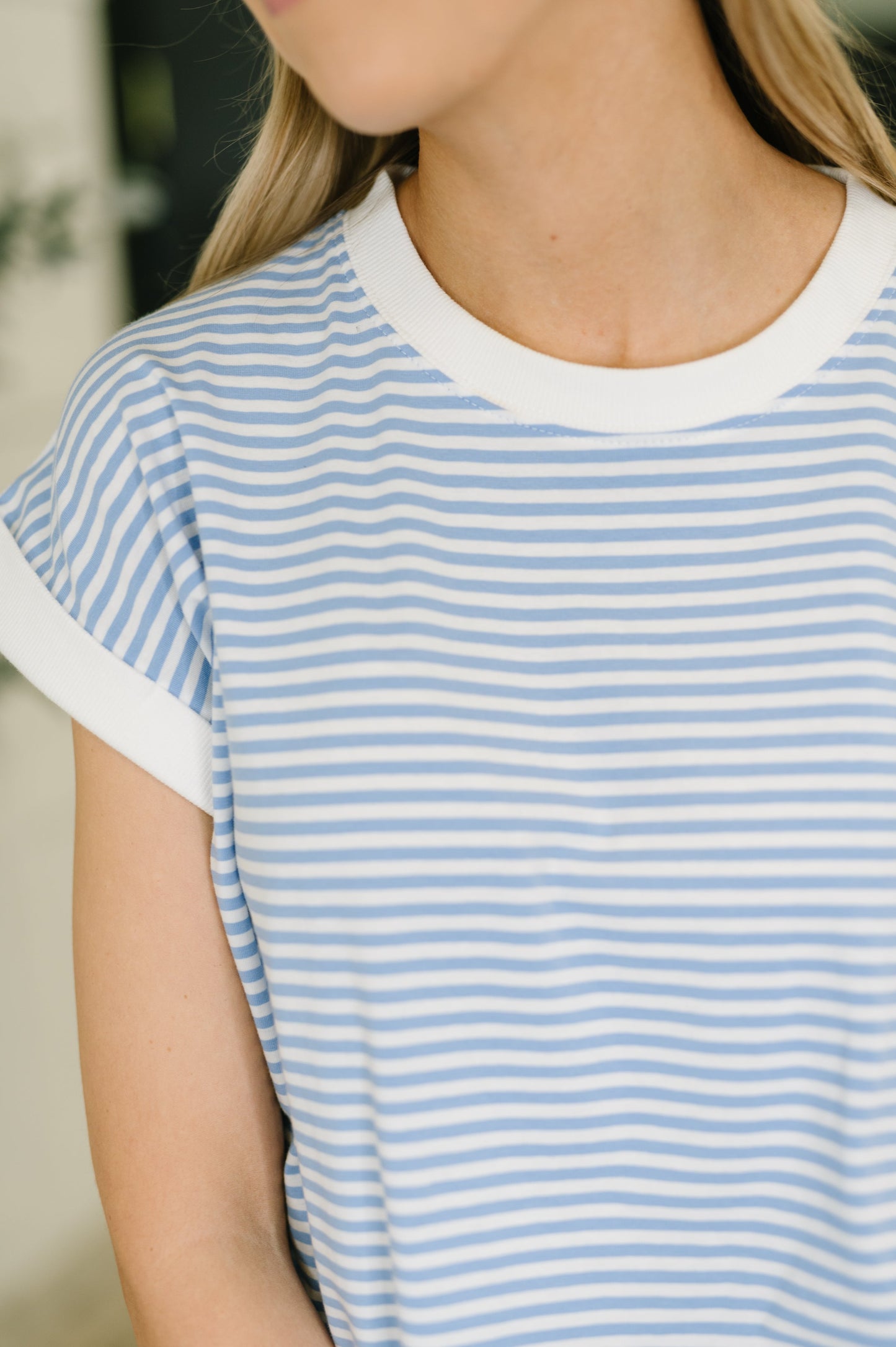 I Wouldn't Mind Short Sleeve Top in Cornflower Blue (Online Exclusive)