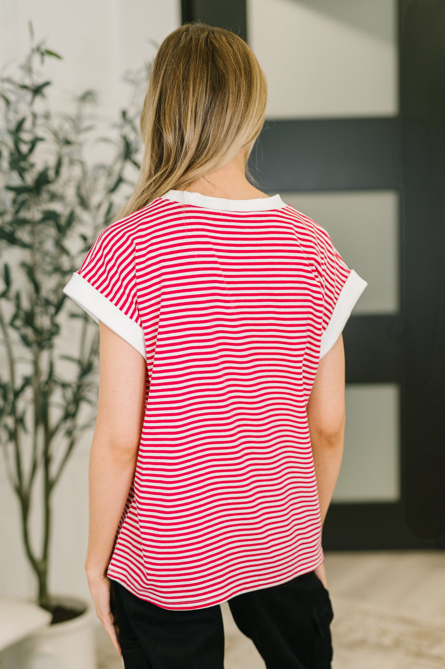 I Wouldn't Mind Short Sleeve Top in Ruby (Online Exclusive)