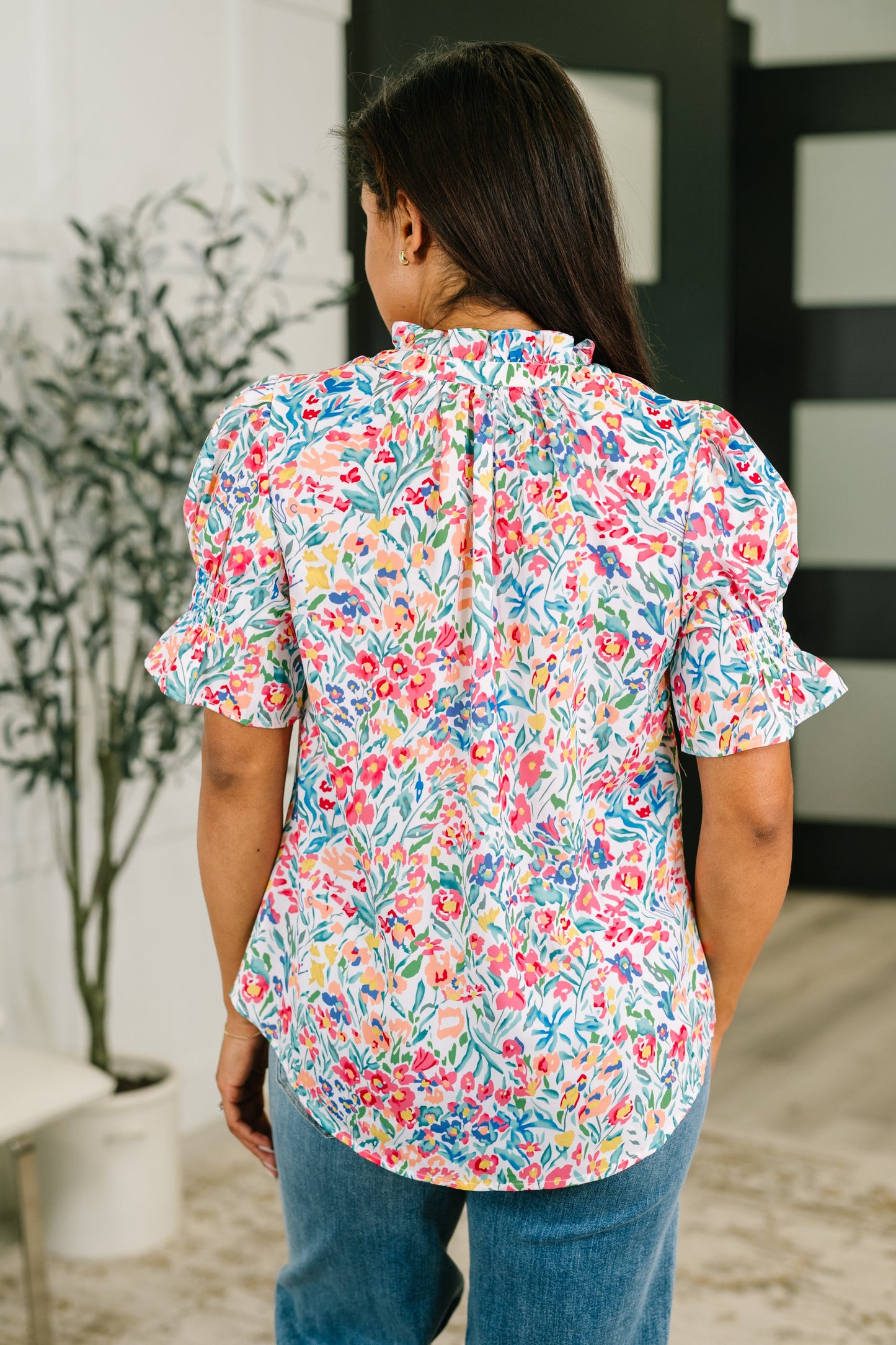 It's Been a Day Split Neck Blouse (Online Exclusive)