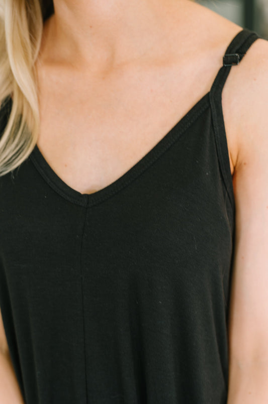 Just Getting Started Spaghetti Strap Maxi Dress in Black (Online Exclusive)