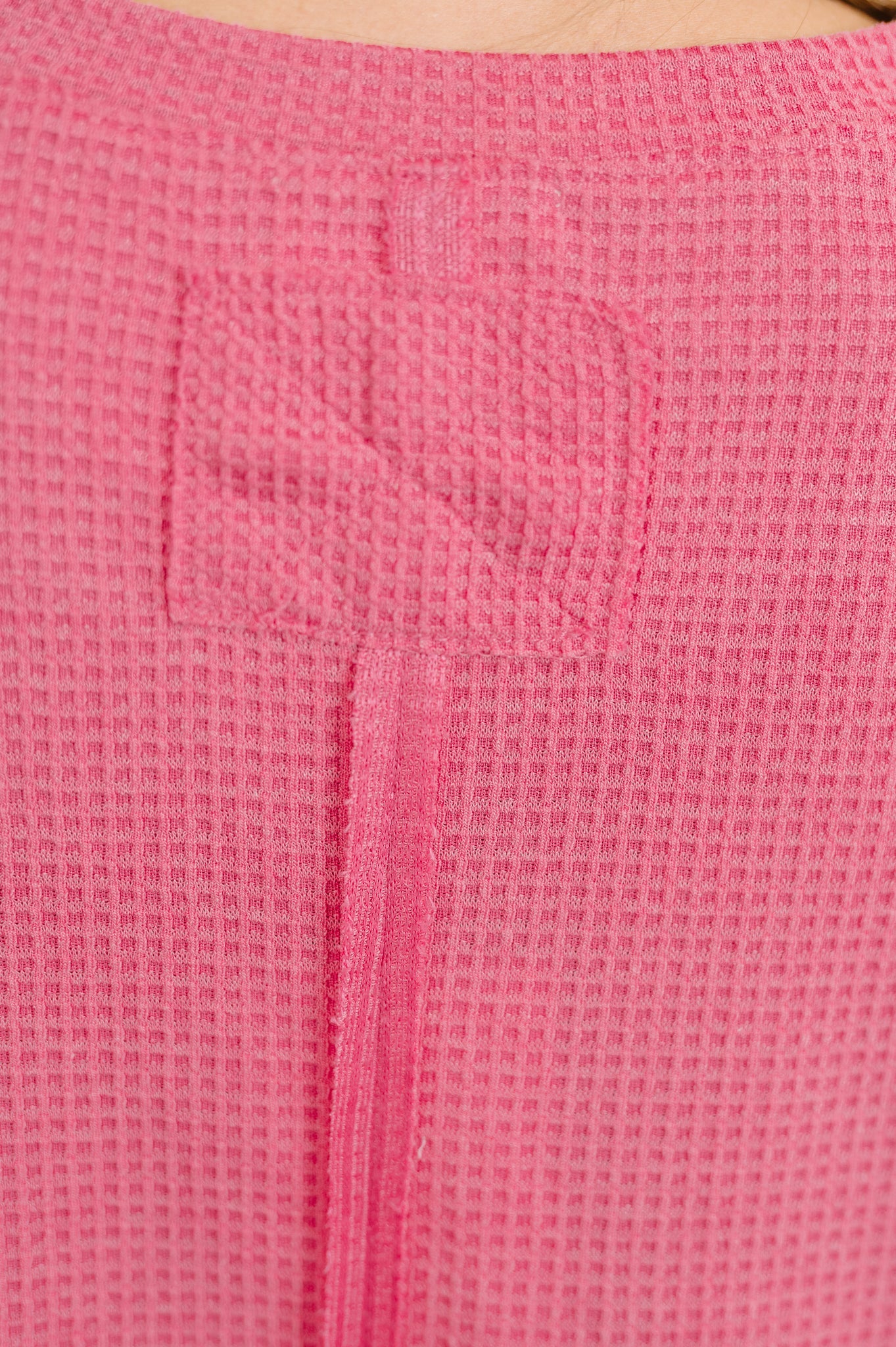 Leave It to Me Waffle Knit Relaxed Tee in  Pink (Online Exclusive)