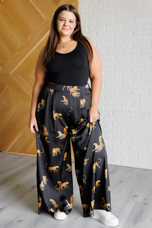 Legendary in Leopard Satin Wide Leg Pants (Online Exclusive)