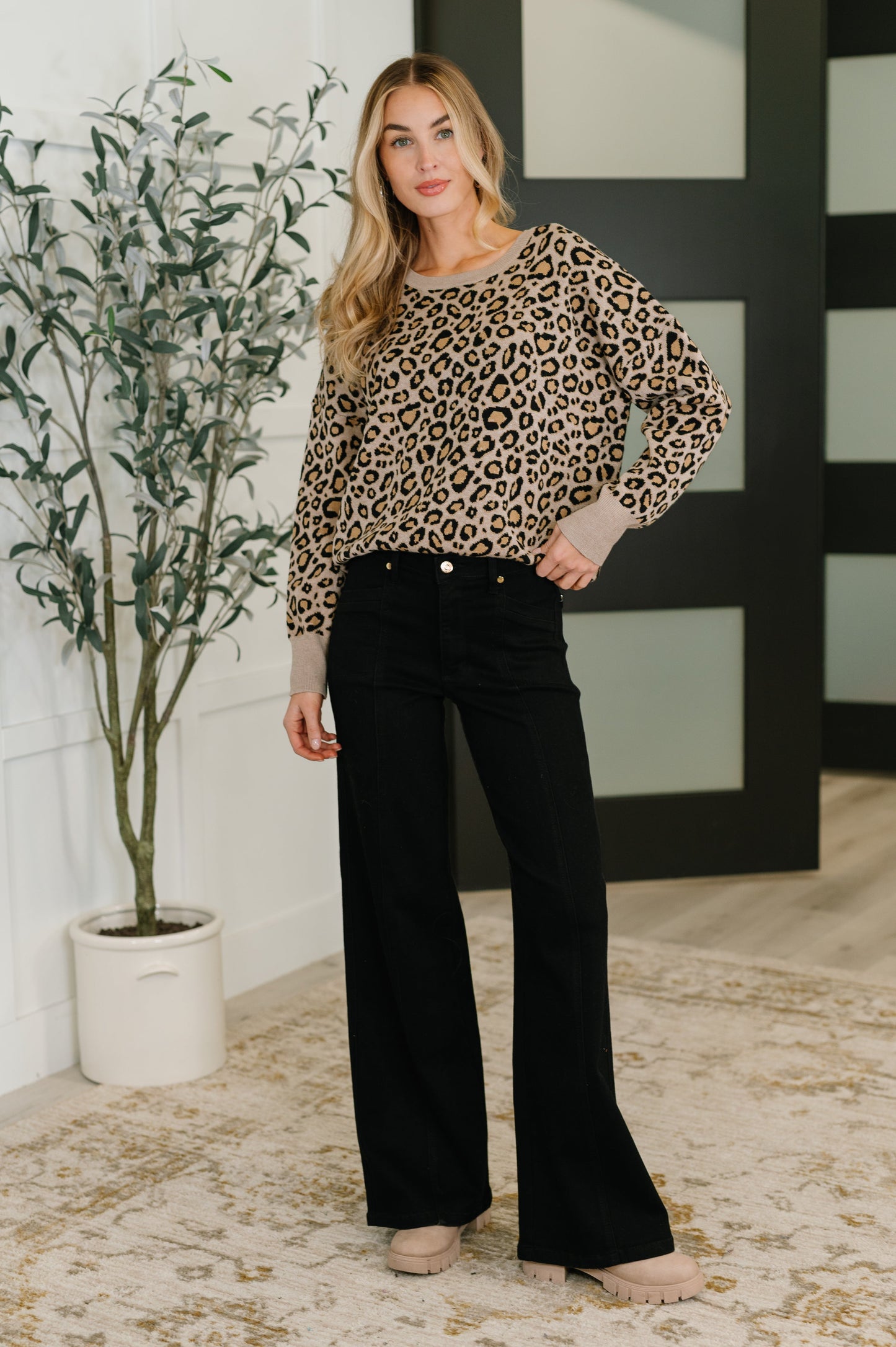 Lil' Sass Never Hurt Leopard Print Pullover (Online Exclusive)