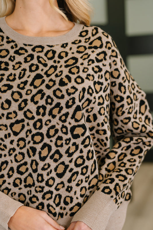 Lil' Sass Never Hurt Leopard Print Pullover (Online Exclusive)